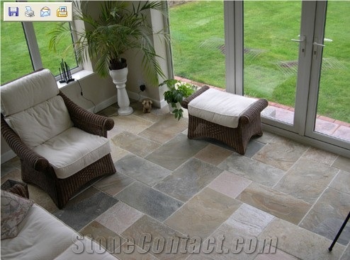 Decoration Material Flooring, China Yellow Slate Slabs & Tiles