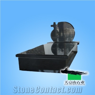 Double Pink Granite Tombstone