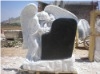Marble Angle Headstone, Beige Marble Headstone