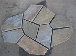 Natural Salte Flagstone on Mesh, Yellow Slate Flagstone