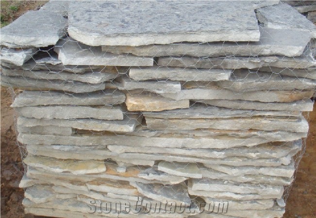 Natural Salte Flagstone on Mesh, Yellow Slate Flagstone