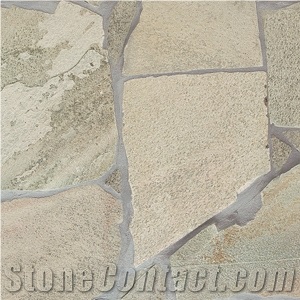 Natural Salte Flagstone on Mesh, Yellow Slate Flagstone