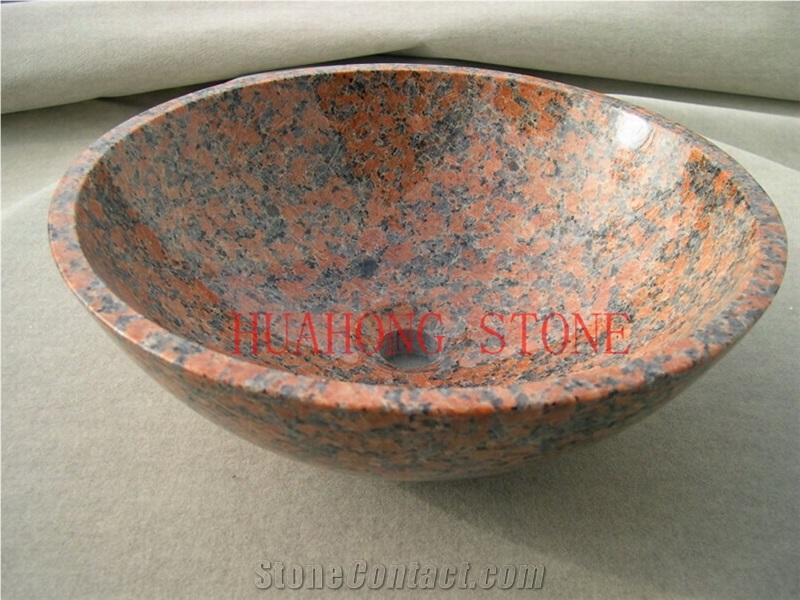 G562 Granite Vessel Sinks, Maple Red Granite Vessel Sinks