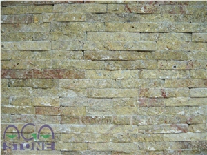Split Stripes Ledge Stone,Veneer, Assyr Light Yellow Limestone