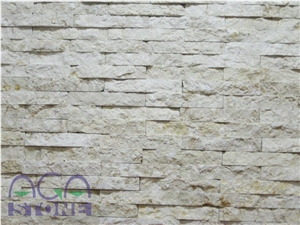 Split Stripes Ledge Stone,Veneer, Assyr Light Yellow Limestone