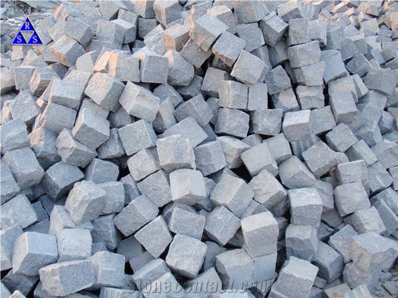 G654 Dark Grey Granite Cube Stone, Padang Dark G654 Grey Granite Cube Stone