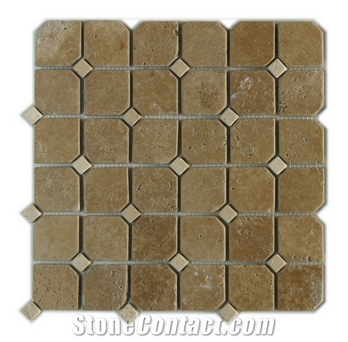 Mosaic 5251-25, M 5251-25 Brown Travertine