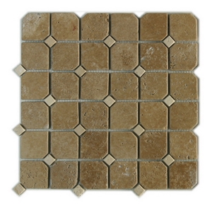 Mosaic 5251-25, M 5251-25 Brown Travertine Mosaic 5251-25, M 5251-25 Brown Travertine