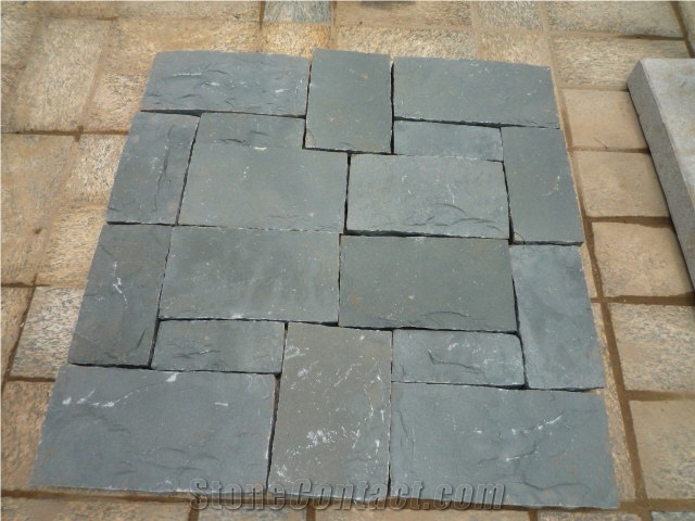 BASALT SPLIT PAVING, Blue Basalt Cobble, Pavers