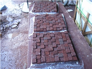 G666 Red Prophyry Granite Cobble Stone, Red Granite Cobble Stone