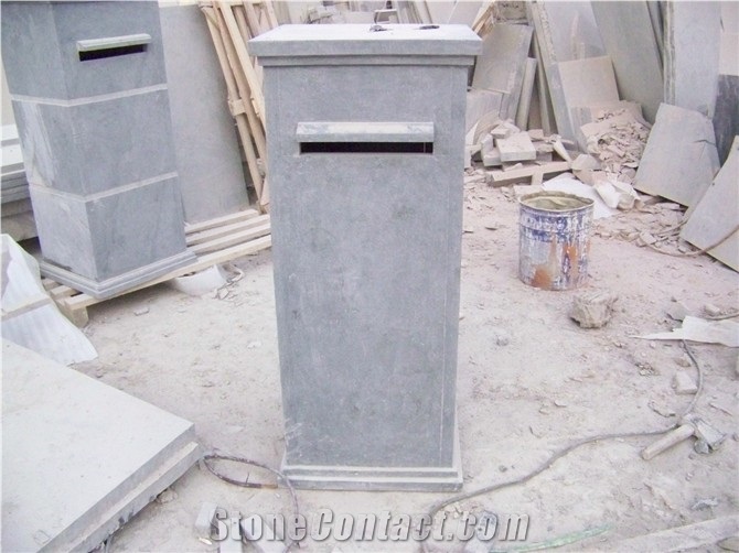 Blue Limestone Mailbox