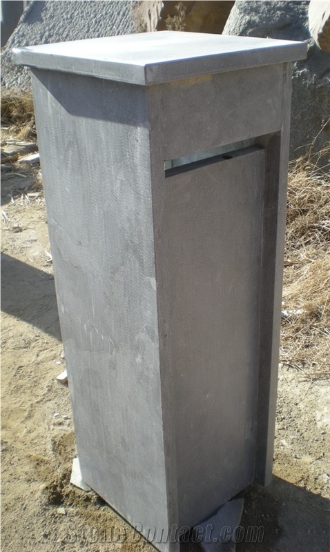 Blue Stone Mailbox