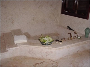 Coral Stone Shower Base, Coral Stone/Shell Stone Dominican White Coral Stone Shower