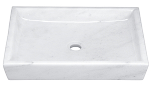 Tiempo Luce White Marble Sinks, Basins