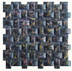 Black Golden Flower Marble Mosaic