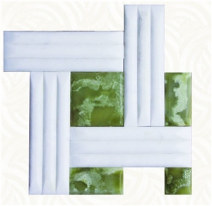 Yellow Onyx and White Marble Mix Mosaic