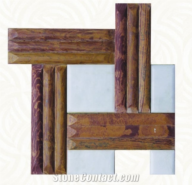 Yellow Onyx and White Marble Mix Mosaic