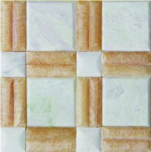 Yellow Onyx with Marble Mosaic Yellow Onyx with Marble Mosaic