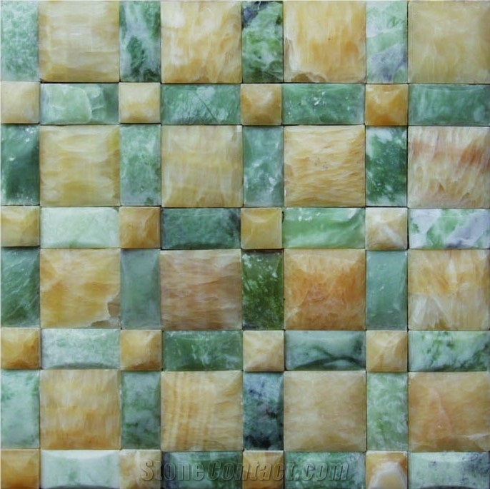 Yellow Onyx with Marble Mosaic