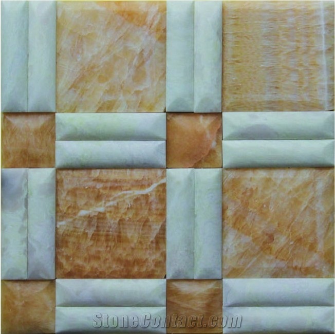 Yellow Onyx with Marble Mosaic