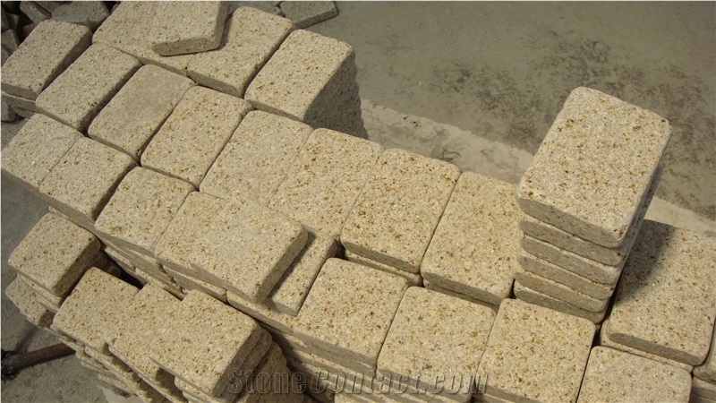 Yellow Granite Cube Stone, Cubic Stone,cube Stone