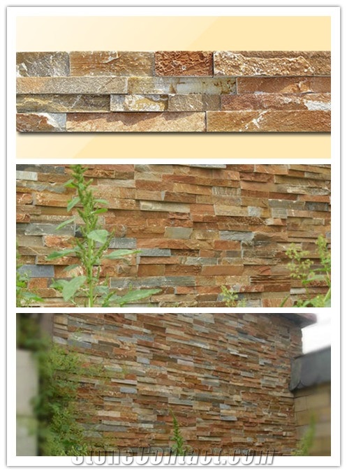 Yellow Slate Wall Cladding,Veneer