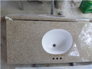 G682 Granite/sunset Gold/golden Peach Vanity, China Yellow Granite Bath Tops