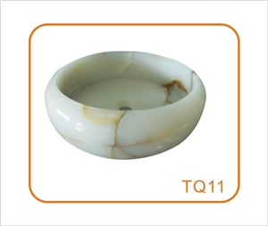 Pakistan White Onyx Basin