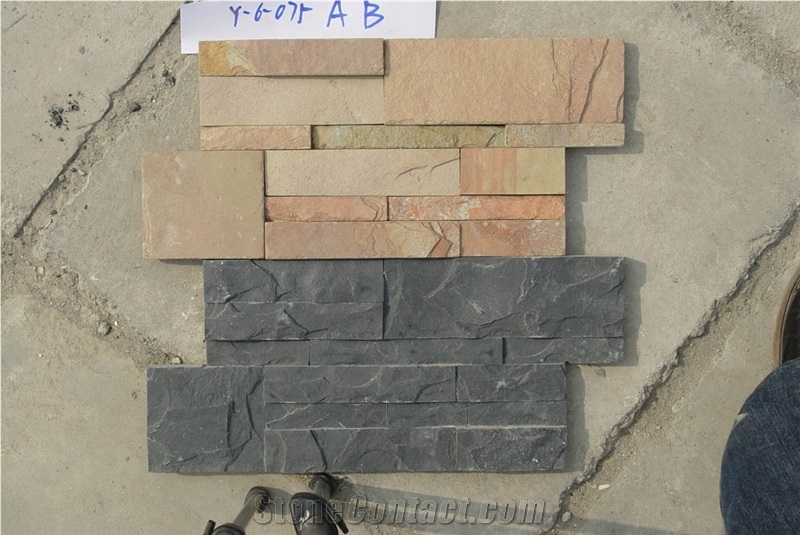 Culture Stone Z Shape, Jiahuang Yellow Slate Cultured Stone