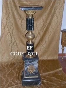 Black Marble Pedestal Column