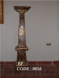 Brown Marble Pedestal Column