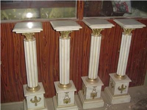 White Marble Pedestal Column