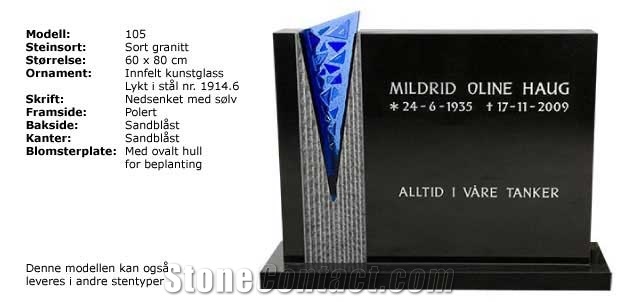 Absolute Black Granite Tombstone