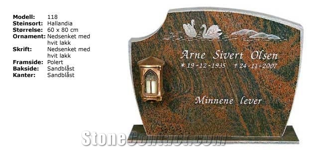 Hallandia Red Granite Monument