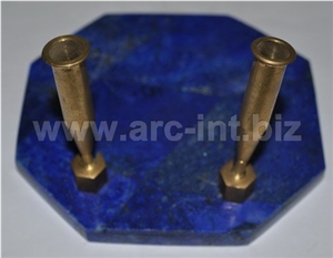 Lapis Lazuli Penholders for Office Accessories and, Natural Lapis Lazuli Blue Stone Artifacts, Handcrafts