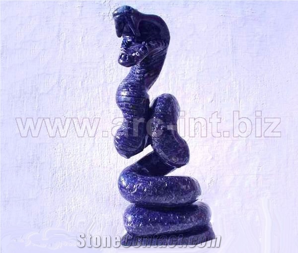 Natural Gemstones Lapis Lazuli Dog Carving Sculptu