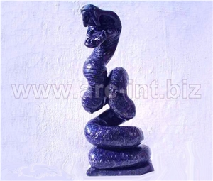 Natural Gemstones Lapis Lazuli Dog Carving Sculptu