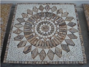 Rain Forest Brown Marble Mosaic Medallion
