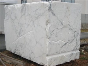 Carrara Statuario Marble Block, Italy White Marble