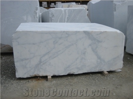 Carrara Statuario Marble Block, Italy White Marble