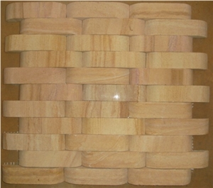 Teak Wood Sandstone Mosaic, Yellow Sandstone