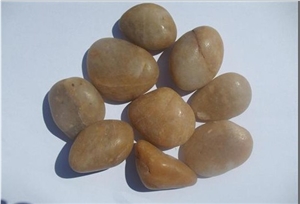Chinese Natural Pebble Stone, Yellow Slate Pebble Stone