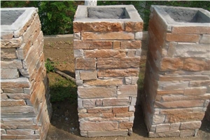 Chinese Slate Pillar, Beige Slate Column