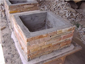 Chinese Slate Pillar, Beige Slate Column