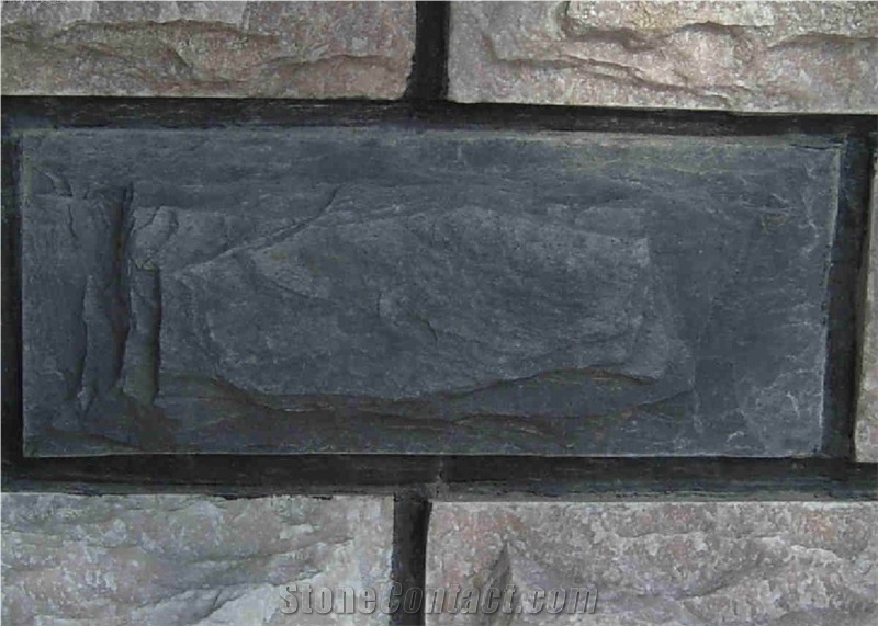 Dark Grey Slate Mushroom Wall Cladding