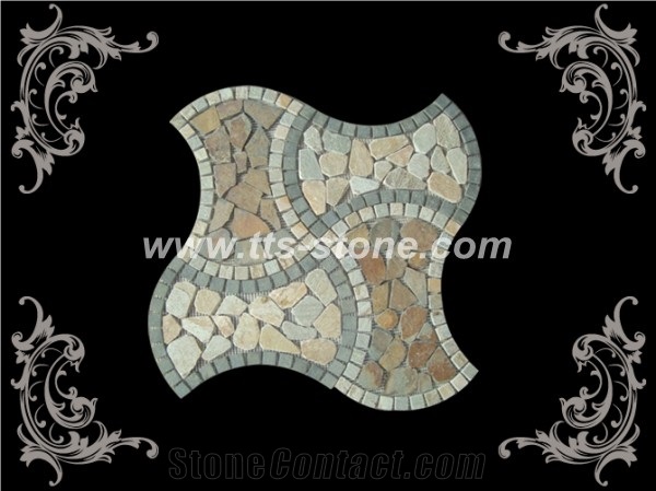 Decorative Mosaic Stone, Beige Slate Mosaic