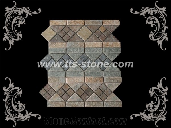 Decorative Mosaic Stone, Beige Slate Mosaic