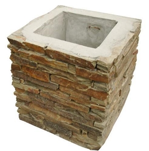 Decorative Slate Pillar, Yellow Slate Column