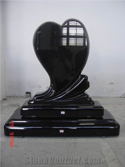 European Style Black Granite Stone, Shanxi Black Granite Monument, Tombstone