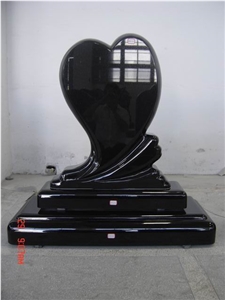 European Style Black Granite Stone, Shanxi Black Granite Monument, Tombstone